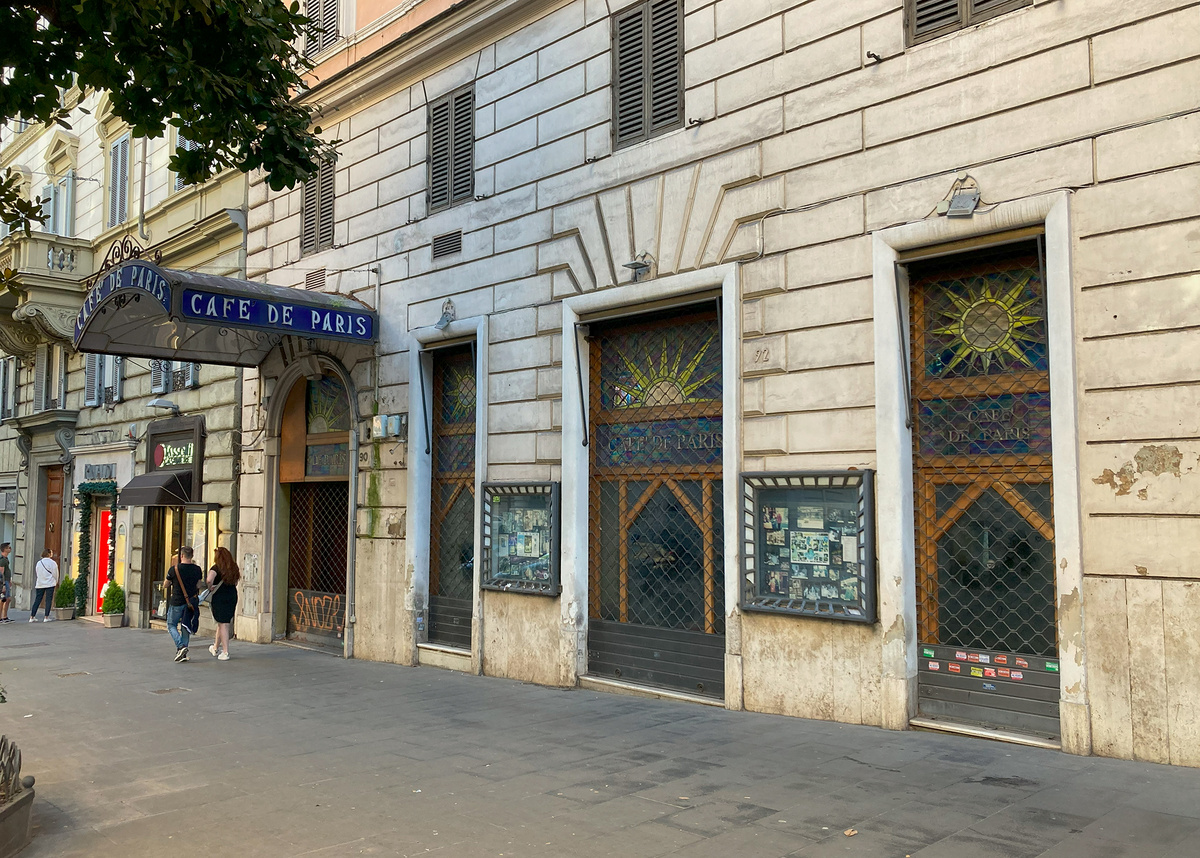 Cafe de Paris в Риме на улице Виа Витторио Венето
