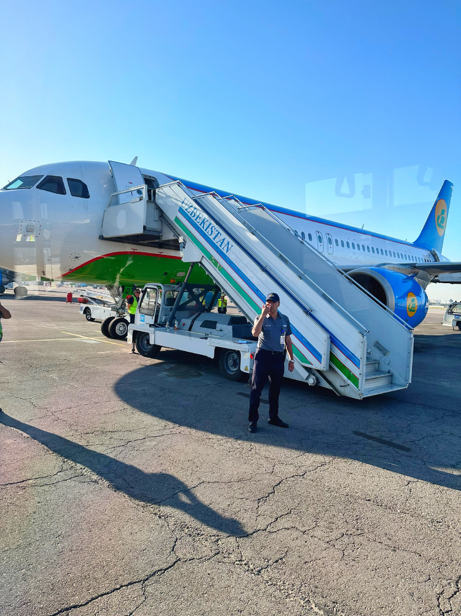 Наш самолёт на рейсе Дели - Ташкент 