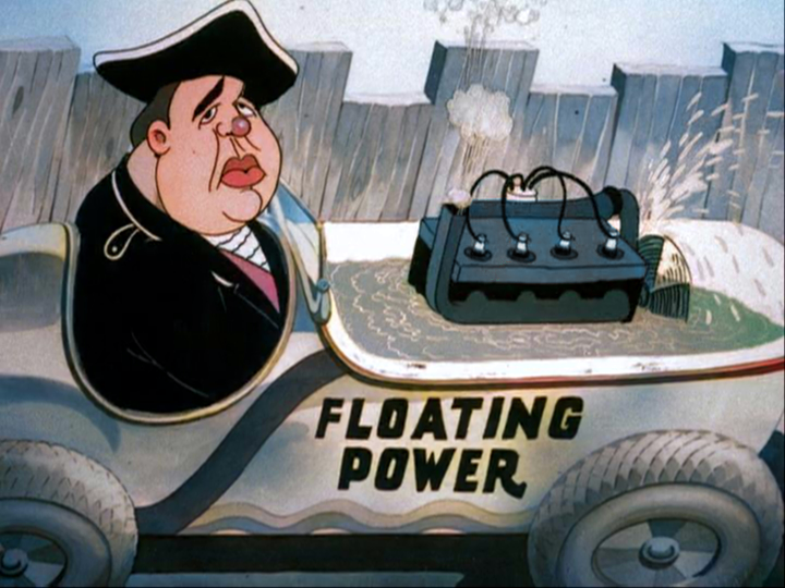 Пародия на крайслеровскую рекламу из м/ф Porky's Road Race (Looney Tunes), 1937, колоризовано.