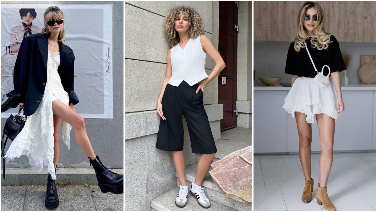 1 и 3 фото: Pinterest.com/ 2 фото: модель в шортах багги бренда OVERCOAT.