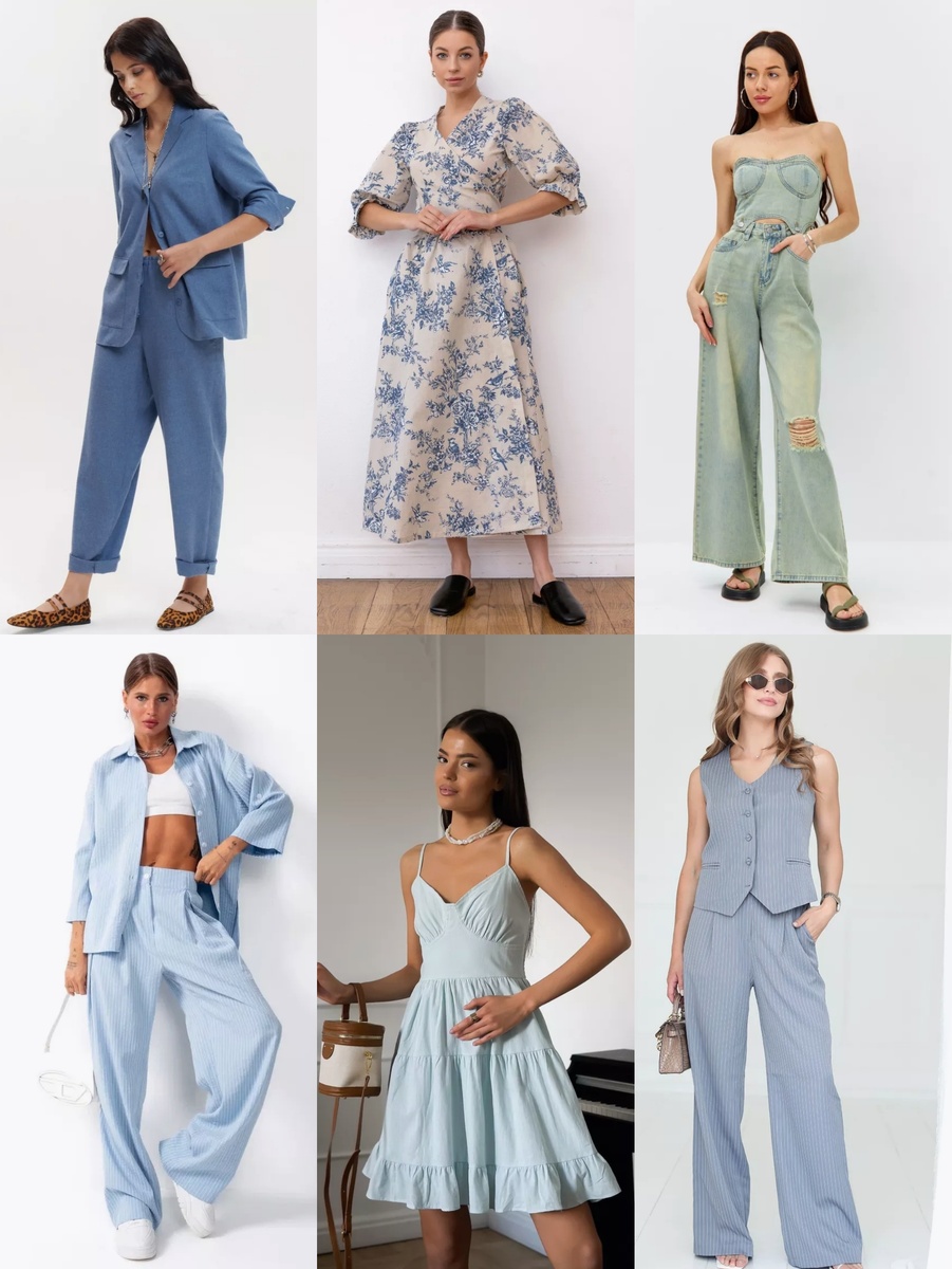 Стильные образы в голубых оттенках с Wildberries