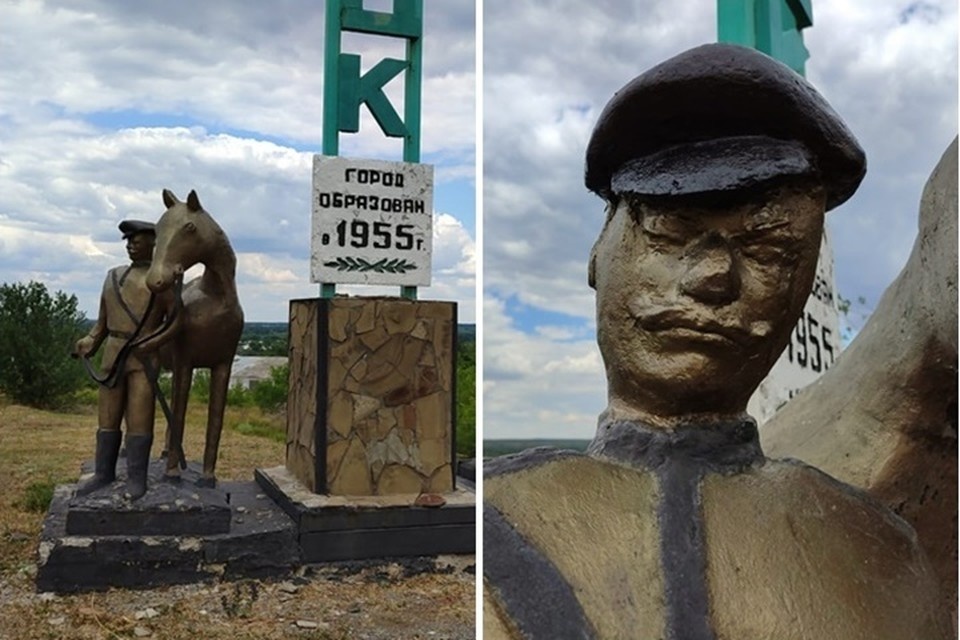    Скульптуры ремонтировали после того, как их повредили вандалы. Фото: telegram-канал "Донецк сегодня 24/7".