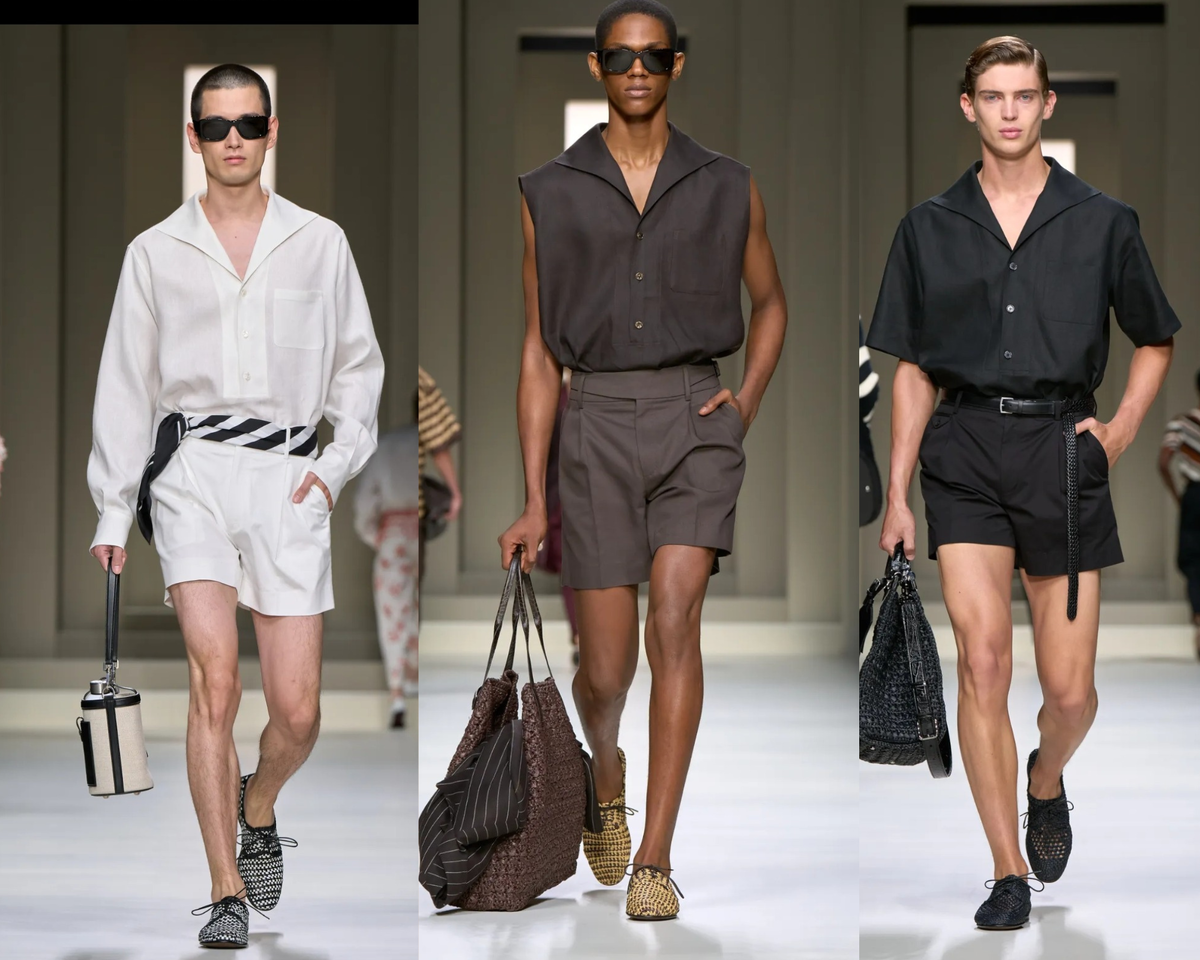 У мужчин, даже с лишним весом, всегда супер накачанные ноги и руки, поэтому эти зоны можно смело открывать. 