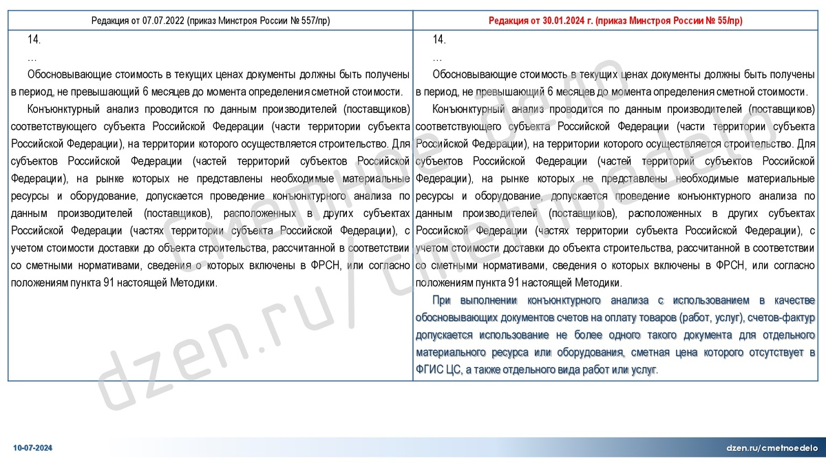 Вновь дополненный шестой абзац пункта 14 Методики 421/пр