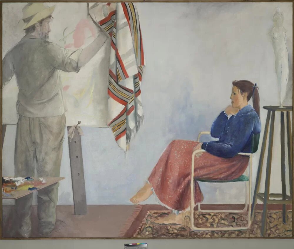 Джакомо Манцу. Художник и модель. 1958. Государственный Эрмитаж. Источник: https://collections.hermitage.ru/entity/OBJECT/29549?query=манцу&index=11