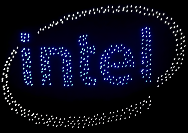 Пример рекламы с дронов, INTEL