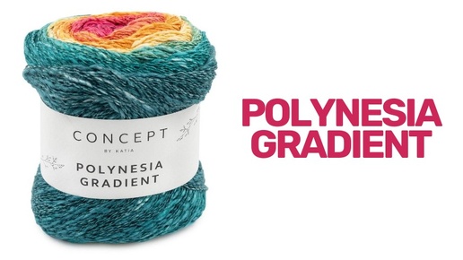 Polynesia Gradient от бренда Katia - это 56% хлопка, 22% льна, 22% вискозы