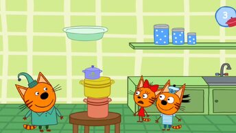 Мультфильм Игра для малышей Три Кота 🥰🐈🎈 Башня из кастрюль