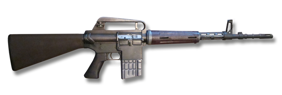 А это - ArmaLite AR-10, ещё более ранняя модель, с которой всё и началось. Также никогда широко не использовалась. (Автор фото Le-boulanger, CC BY-SA 4.0)