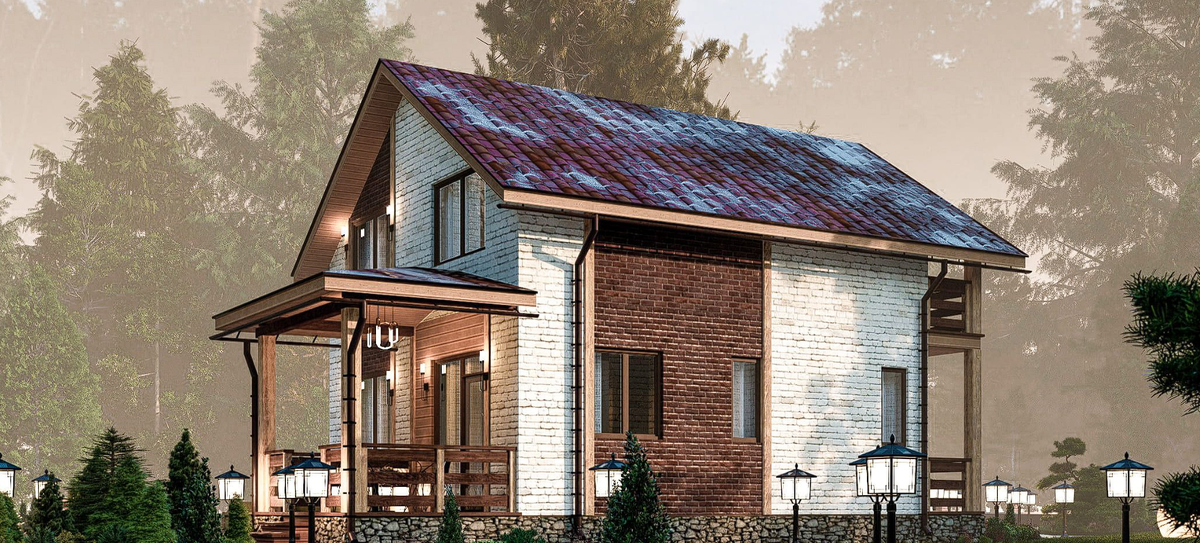 Застройщик обещает эту красотку от 3,55м рублей -  свайный фундамент, бревно и брус, 2 этажа, 2 спальни, 2 ванные 126 м2 