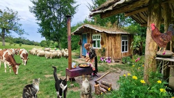 Готовим Два Блюда из Одного Кабачка. Шакшука с Зеленью и Творогом.