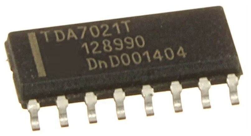 Микросхема TDA7021T в наших краях имеет полный аналог, К174ХА34, отличия состоят только в том, что К174ХА34 производится в DIP корпусе, а TDA7021T - для поверхностного монтажа.