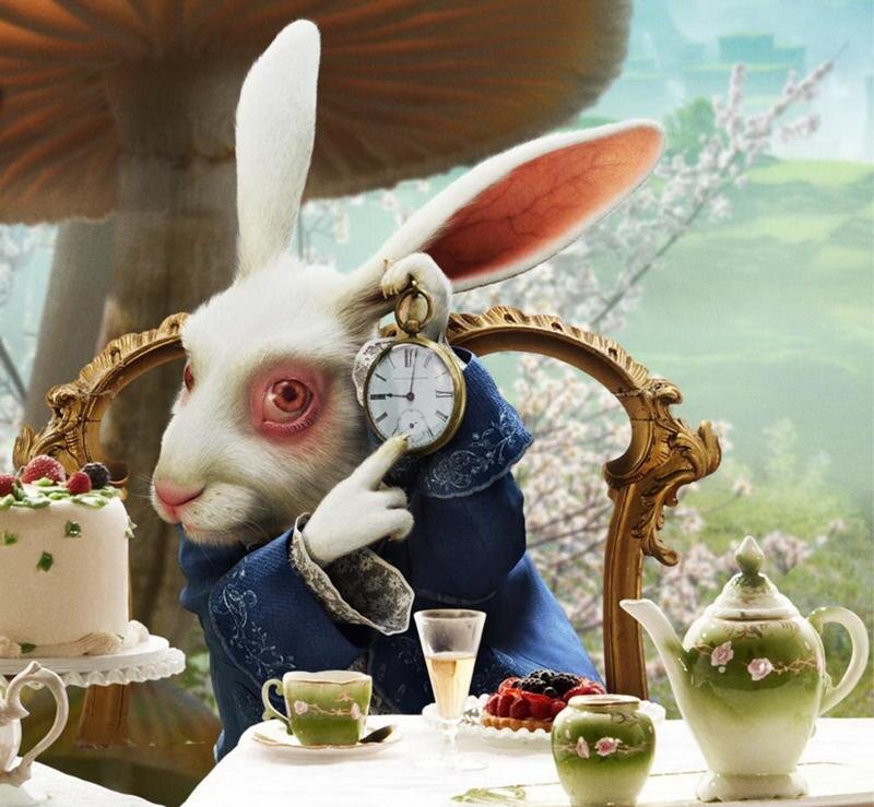 Алиса в стране чудес. Белый кролик с часами.