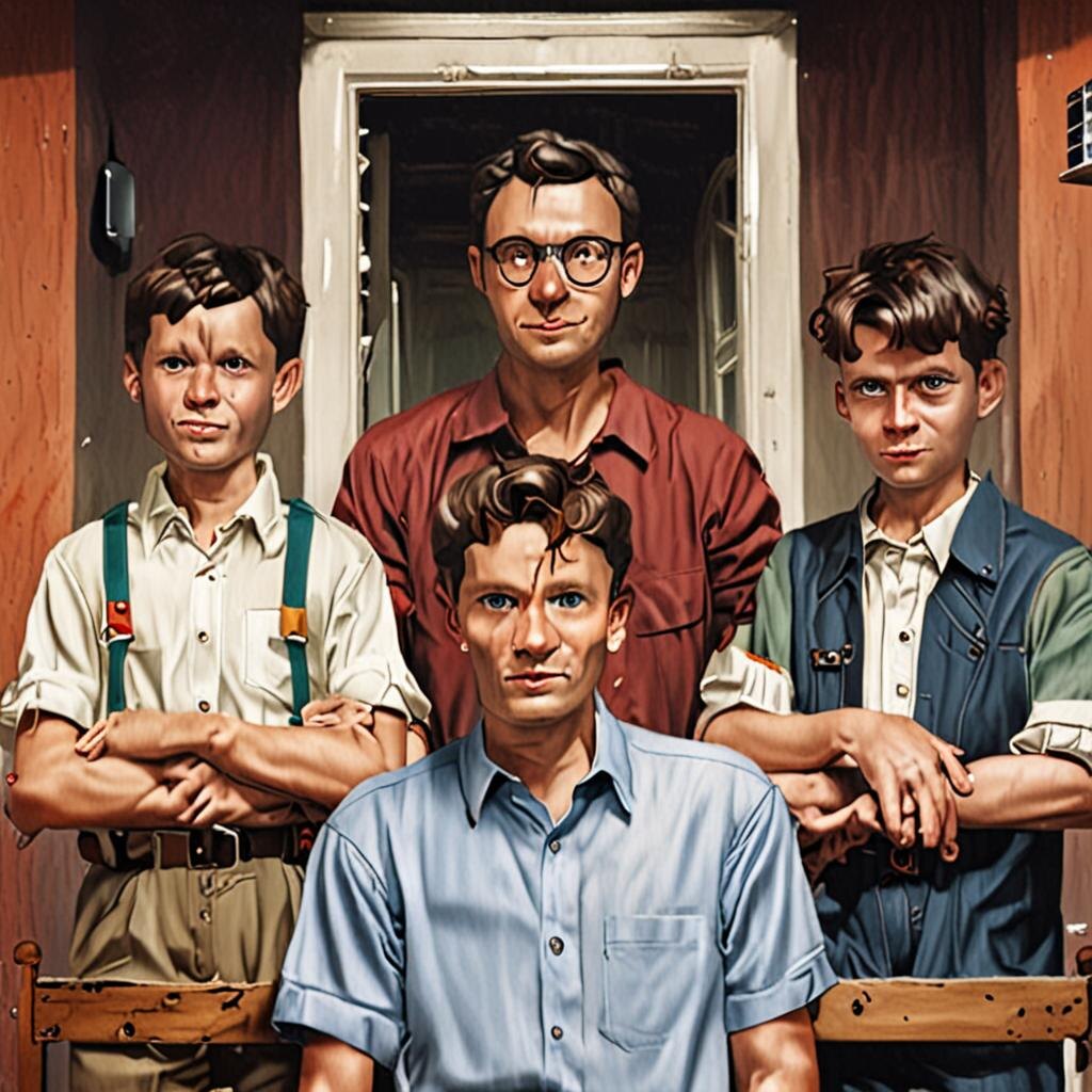 Представление отца и тоех сыновей у ИИ