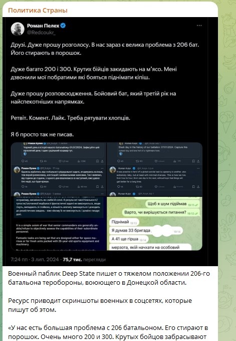    Фото: Скриншот Telegram/Политика Страны