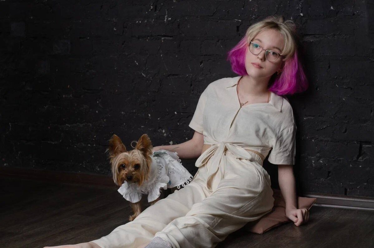 Даша со своей любимой собакой Асей