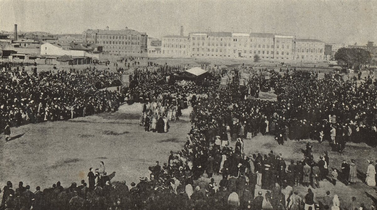 Освящение места для закладки собора А. Невского. 1904 год