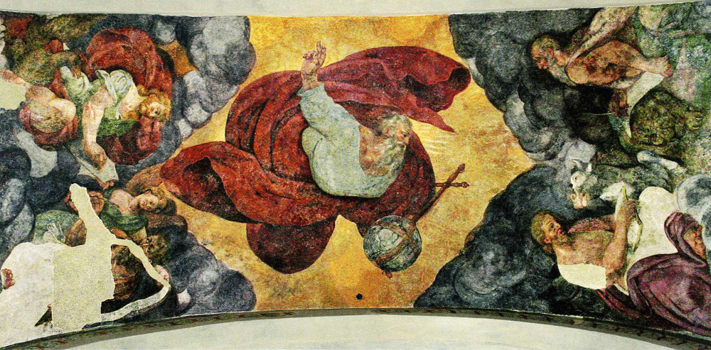 Бог-Отец, четыре евангелиста и ангел