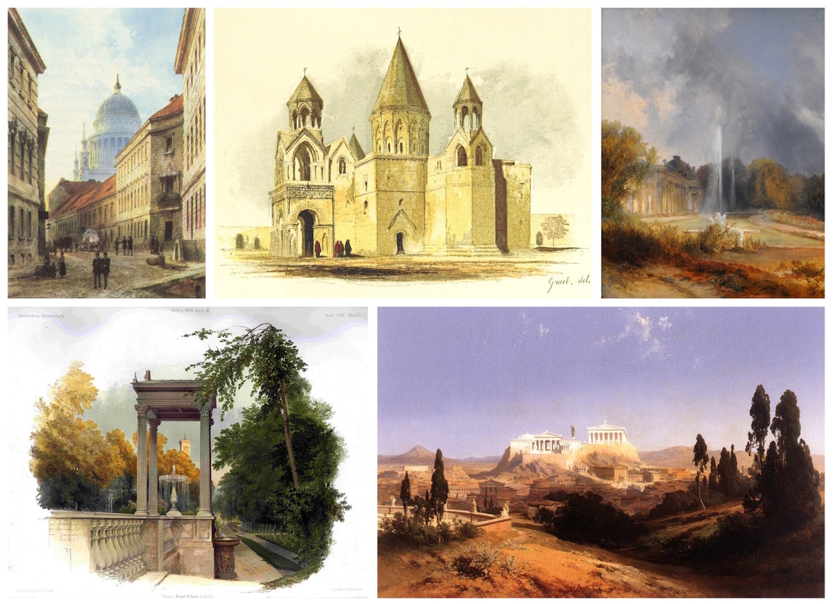 Примеры живописи и рисунка Карла Греба / Источник: Wikimedia Commons (коллаж фото со страниц, Public domain) https://commons.wikimedia.org/wiki/Category:Carl_Graeb, https://commons.wikimedia.org/wiki/Category:Paintings_by_Carl_Graeb