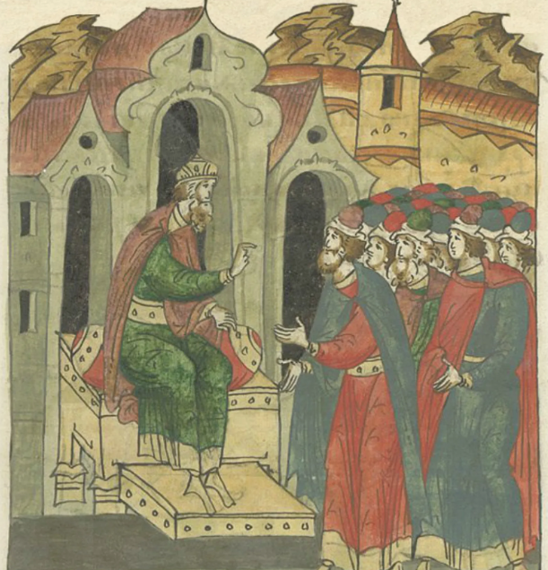 Князь Ярослав утешает народ, а потом отправляется в Каменец. Источник: Яндекс-картинки