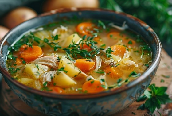    Куриный суп с яйцом