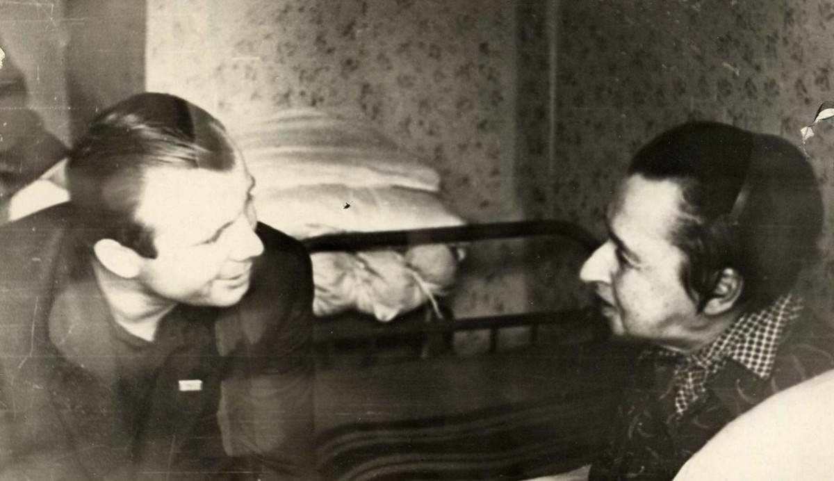 Ю.А. Гагарин с Марией Константиновной, дочерью К.Э. Циолковского.