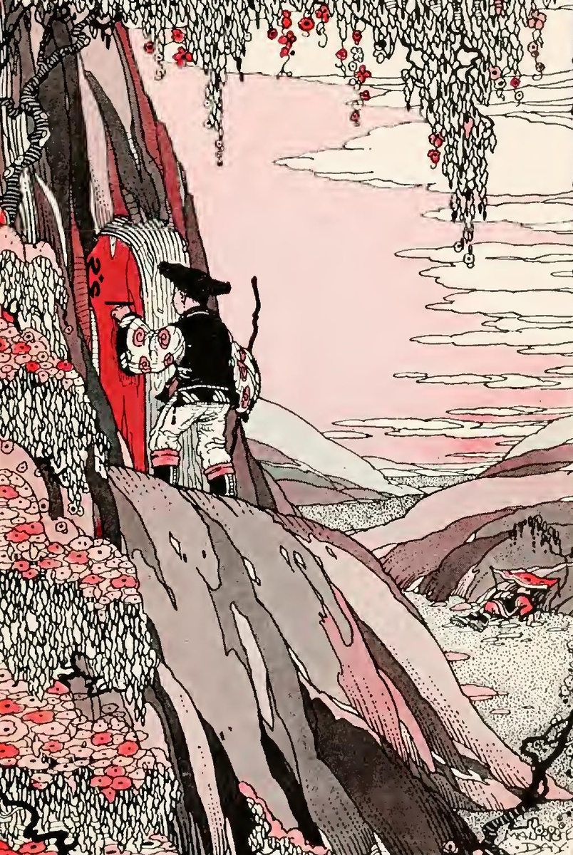 Он подошёл и решительно постучал в красную дверь, после чего её медленно открыл старик.