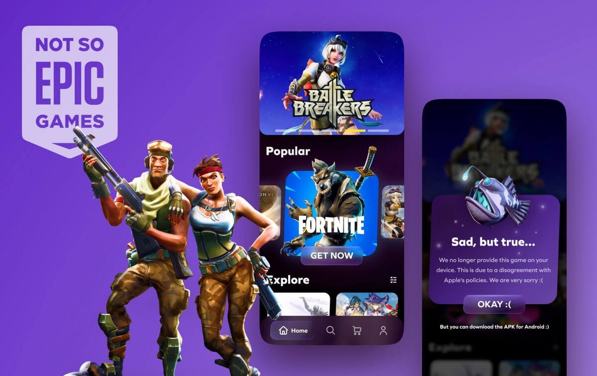    Apple сливает Epic Games и не хочет возвращать Fortnite на Айфоны