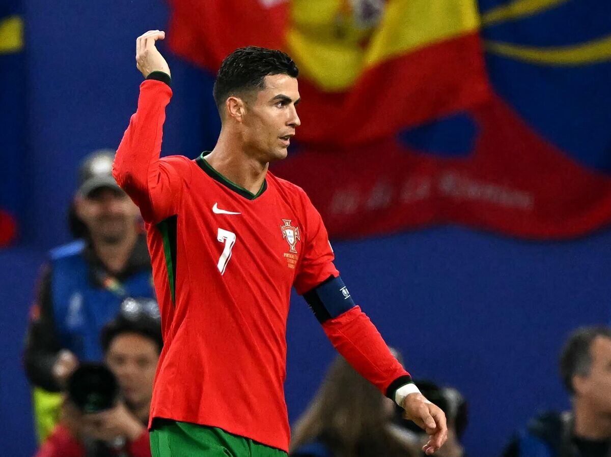    Эпизод матча Евро-2024 Франция - Португалия© AFP 2024 / PATRICIA DE MELO MOREIRA