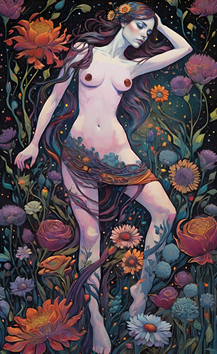 В любви и страсти. Иллюстрация создана с помощью нейросети DreamAI и программы Photoshop.