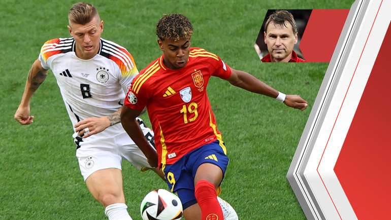    Тони Кроос и Ламин Ямаль в матче Евро-2024 Испания — Германия. Reuters