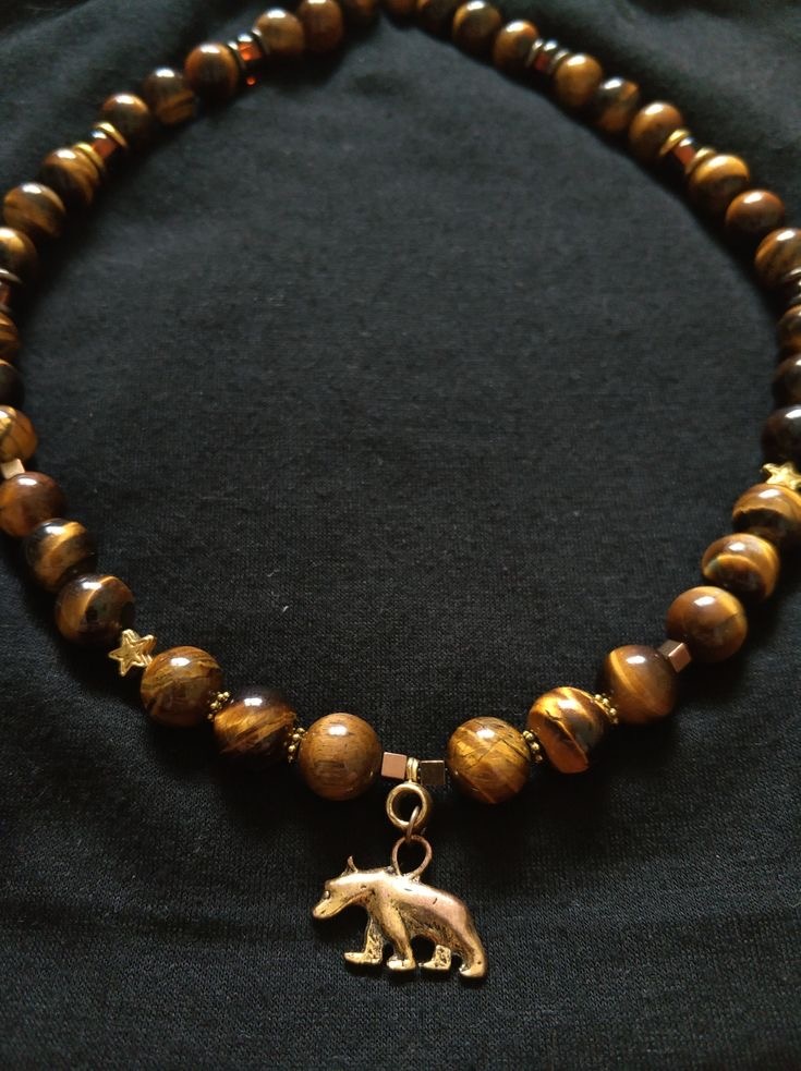 Ожерелье тигровый глаз.