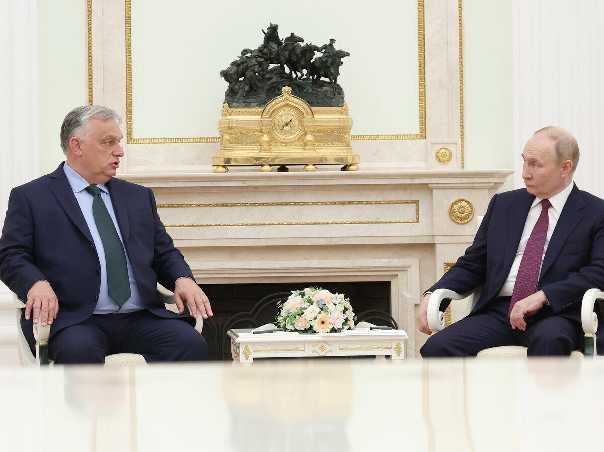    Президент РФ Владимир Путин и премьер-министр Венгрии Виктор Орбан© РИА Новости . POOL/Валерий Шарифулин