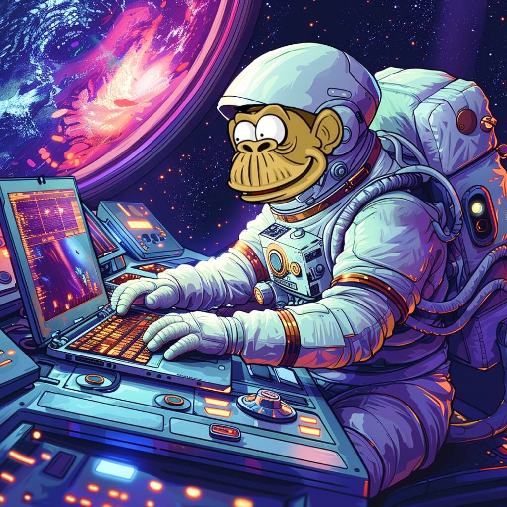 Наша любимая обезьяна трейдер, торгующая мемкоинами с 100х плечом. 🚀