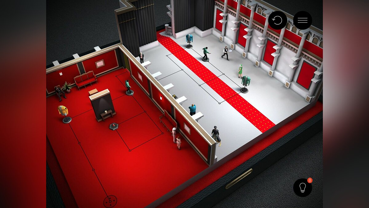 Один из многочисленных уровней Hitman GO
