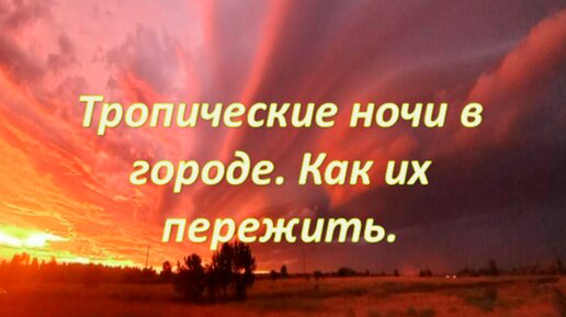 Жара. Как пережить тропические ночи в городе.