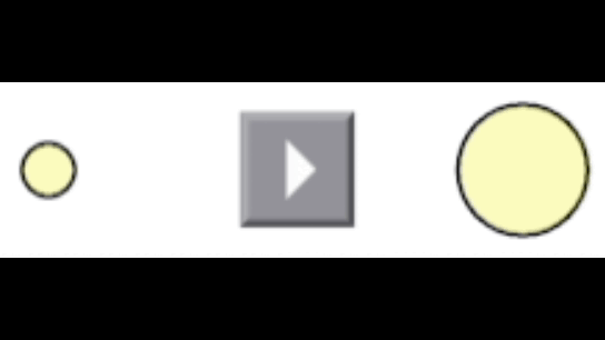 Объект той же плотности, что и земля (меньший круг на рисунке), находится близко к земле (больший круг на рисунке), и можно наблюдать ускорение земли из-за притяжения.