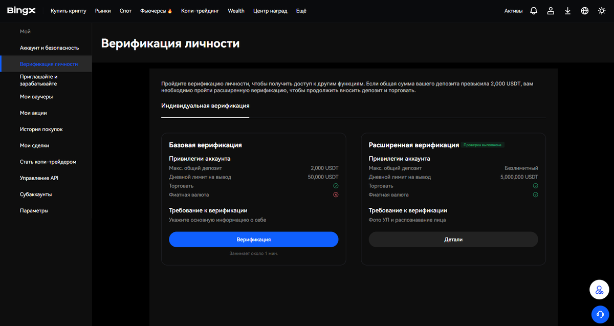 ЧЕГО НЕЛЬЗЯ ДЕЛАТЬ БЕЗ KYC НА BINGX?