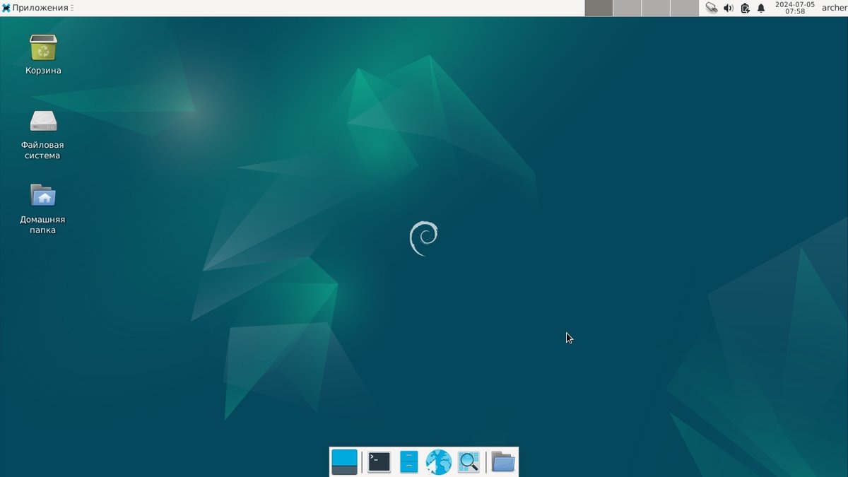 XFCE после установки