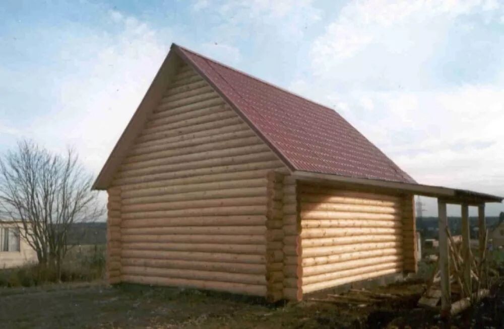 Баня под усадку сруб в чашу крыша металочерепица , такую я буду строить для себя 