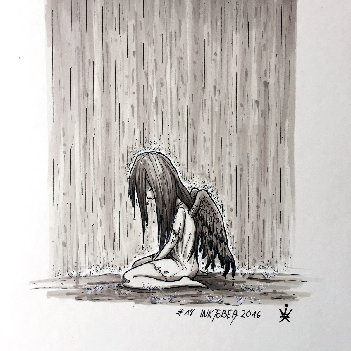 Ангел под дождем. Изображение из сети