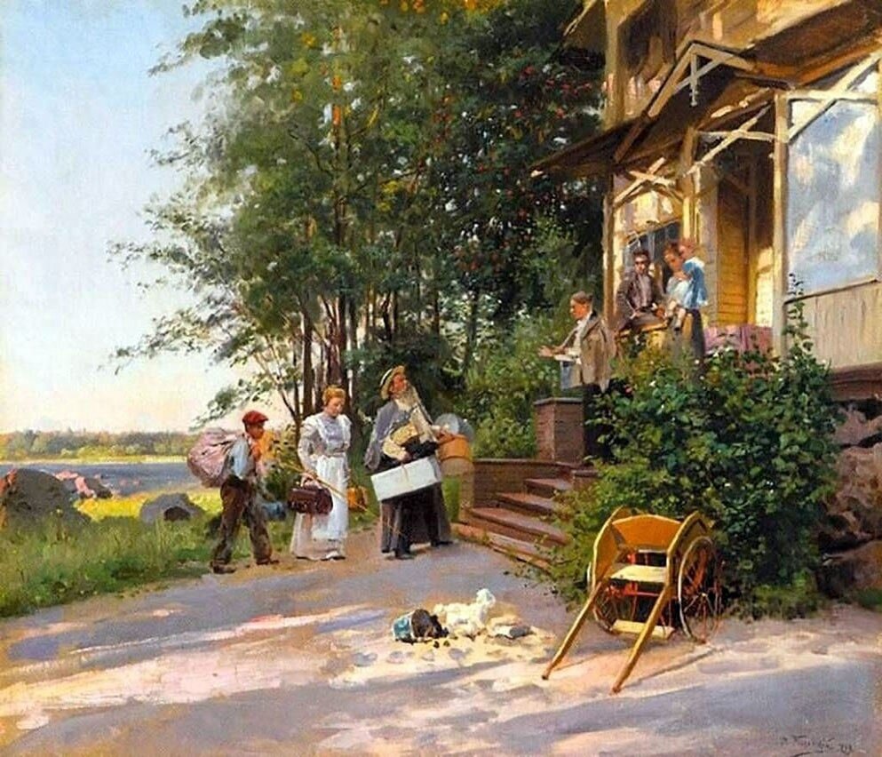 В.Е. Маковский «Приезд на дачу», 1899 © Частная коллекция