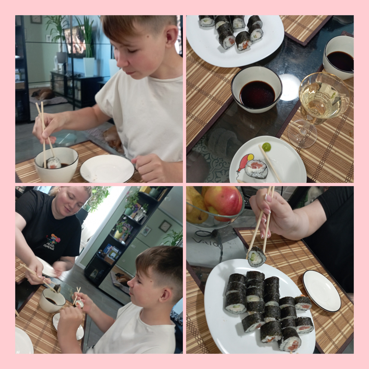 Дегустация. Дочка пришла в гости...Поработала консультантом при приготовлении роллов.