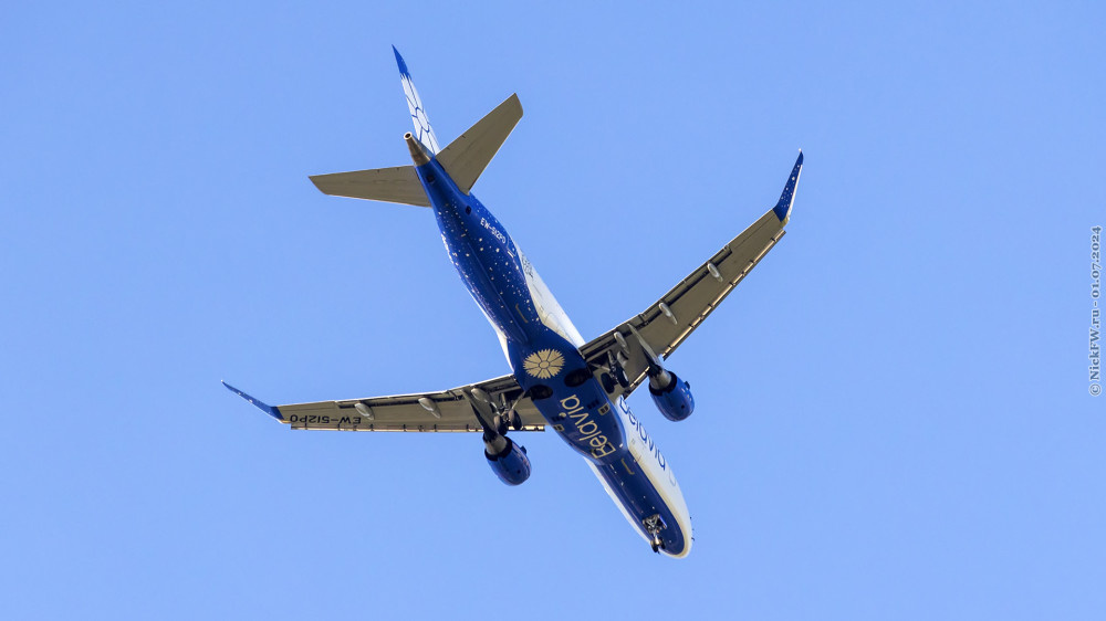 1. Embraer E175LR Бортовой №: EW-512PO © NickFW.ru — 01.07.2024г.
