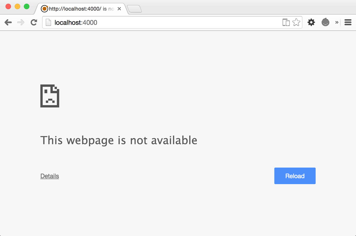 Браузер Chrome выдает сообщение "Эта веб-страница недоступна"
