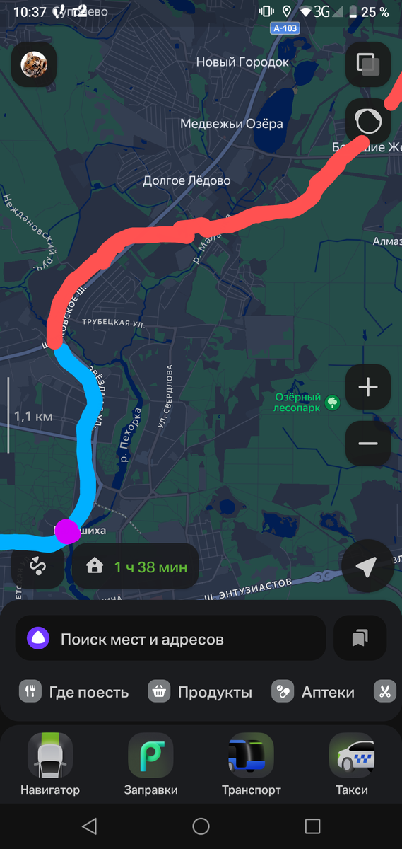 Синее- существующая ветка, фиолетовая точка- станция Балашиха, красное- непостроенная ветка.