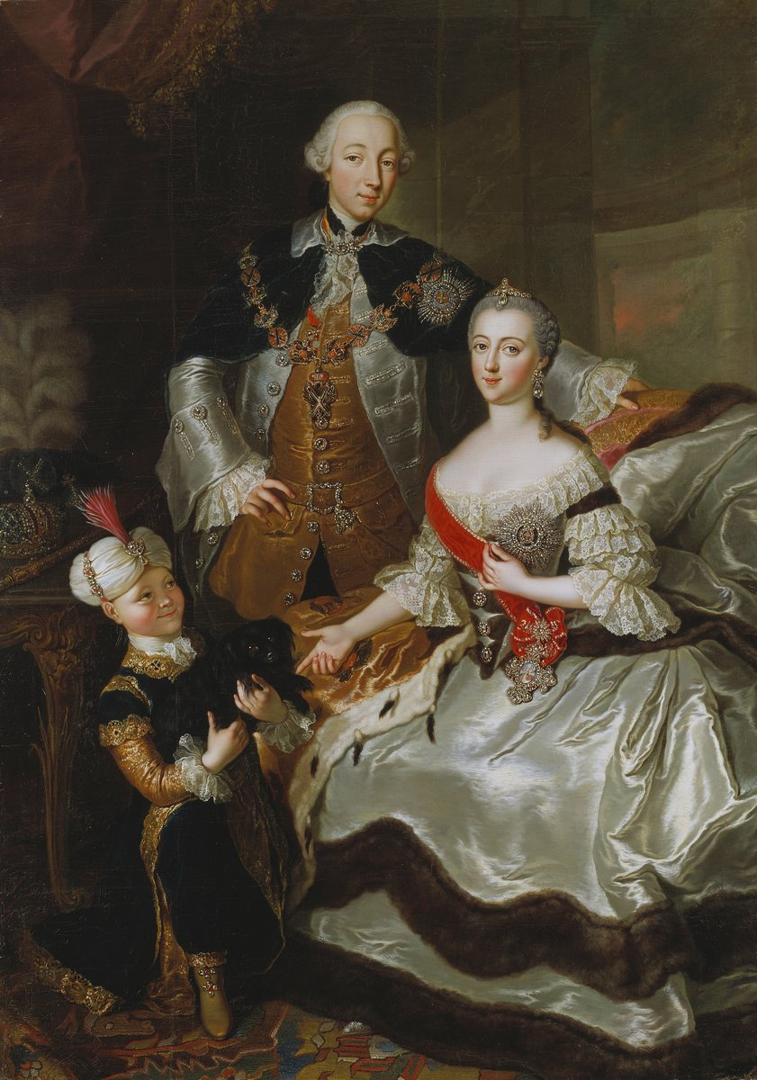 Петр III и Екатерина II с сыном Павлом