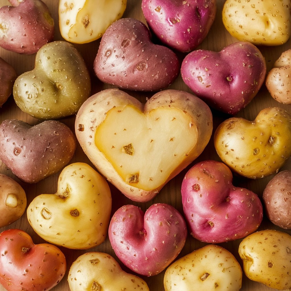 Картофель в виде сердца всегда несёт радость в ваши сердца 