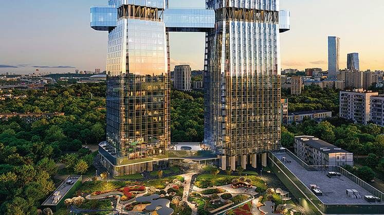    представлено Москомархитек турой Проект лучшего высотного здания. Башни-небоскребы, соединенные высотным мостом (архитектурное бюро «Камень»)
