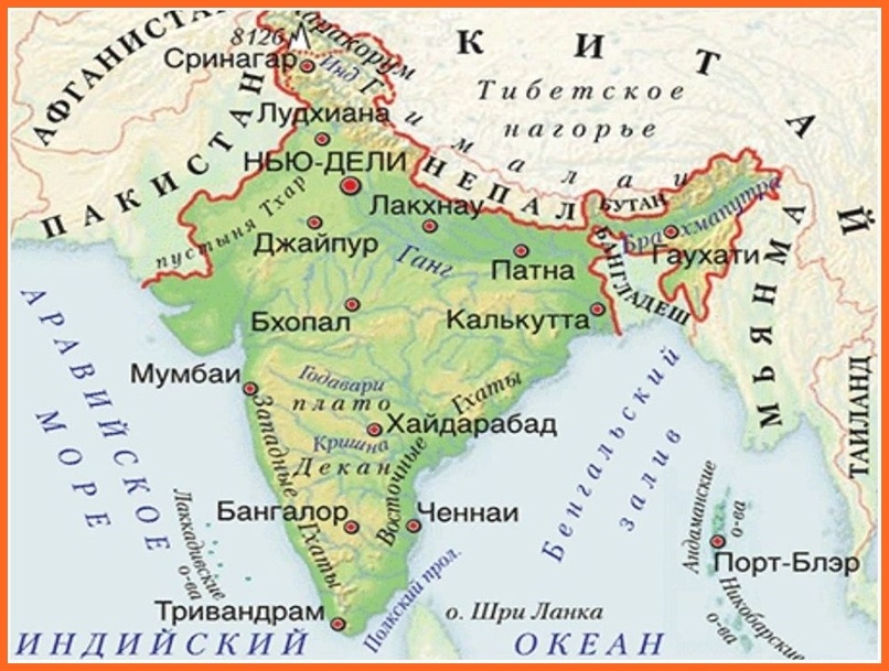 Мумбаи на карте Индии